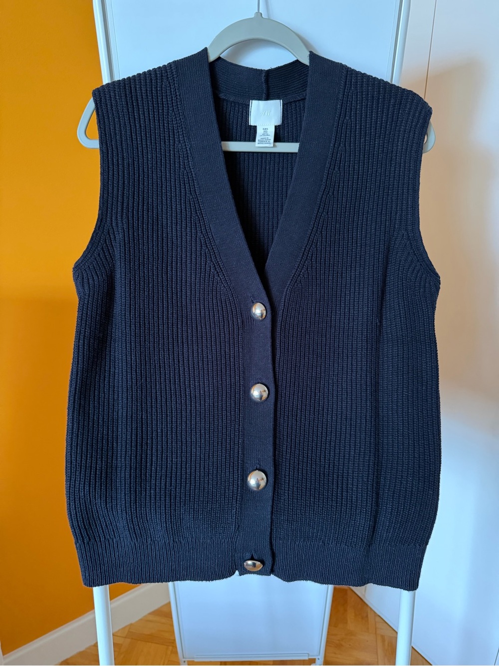 H&M navy blue oversize knitted vest